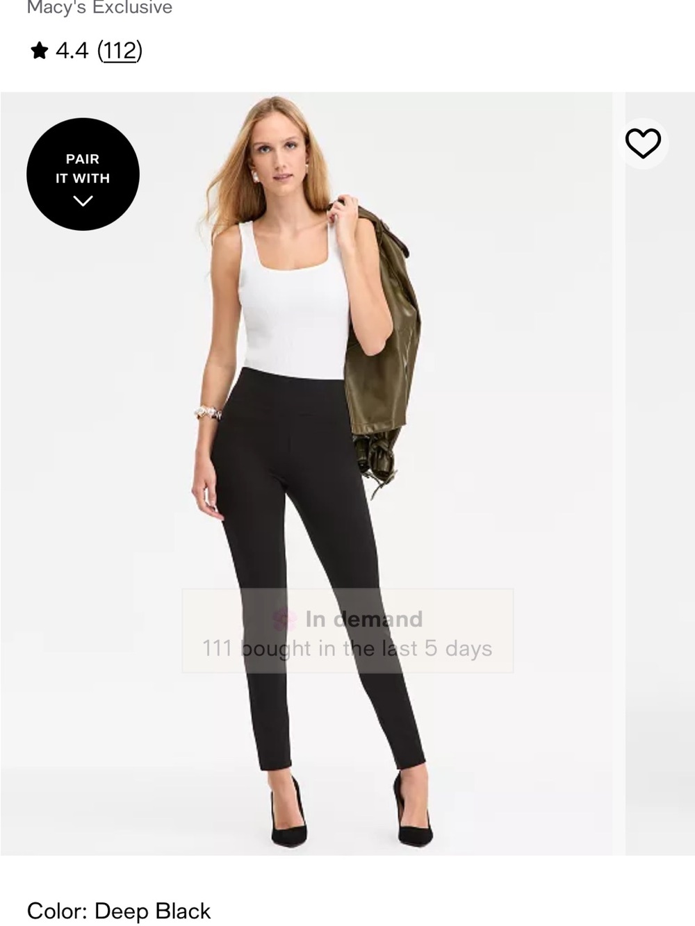 INC International Concepts Black High-Waist Skinny Ponte Pants